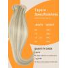 imageDOORES Hair Extensions Real Human Hair Ash Blonde Highlighted Platinum Blonde 18 Inch 50g 20pcs Real Human Hair Extensions Tape in Skin Weft Natural Remy Straight Hair