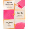 imageDOORES Hair Extensions Real Human Hair Hot Pink 18 Inch 25g 10pcs Tape in Skin Weft Natural Remy Straight Hair Extensions