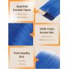 imageDOORES Human Hair Extensions Tape in Blue Tape in Hair Extensions 18 Inch 10pcs 25g Tape in Hair Extensions Real Hair Extensions Straight Hair