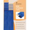 imageDOORES Human Hair Extensions Tape in Blue Tape in Hair Extensions 18 Inch 10pcs 25g Tape in Hair Extensions Real Hair Extensions Straight Hair