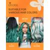 imageDOORES Human Hair Extensions Teal Green Tape Straight 25g 10pcs 16 Inch