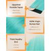 imageDOORES Human Hair Extensions Teal Green Tape Straight 25g 10pcs 16 Inch