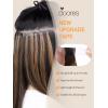 imageDOORES Natural Black 18 Inch 20pcs 50g Tape in Human Hair Extensions Remy Seamless Straight Real Human Hair Extensions Tape in