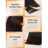 imageDOORES Tape in Hair Extension Real Human Remy Dark Brown Remy Tape in Human Hair Straight Skin Weft Natural Hair Extensions Tapeins 18 Inch 50g 20pcs