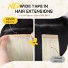 imageDOORES Tape in Hair Extensions Human Hair Dark Brown 18 Inch 50g 10pcs Wide Tape in Extensions Real Remy Invisible Seamless Tapeins Silky Straight Skin Weft Folding Wear60A Platinum Blonde