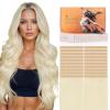 imageDOORES Tape in Hair Extensions Human Hair Dark Brown 18 Inch 50g 10pcs Wide Tape in Extensions Real Remy Invisible Seamless Tapeins Silky Straight Skin Weft Folding Wear60A Platinum Blonde