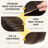 imageDOORES Tape in Hair Extensions Human Hair Dark Brown 18 Inch 50g 10pcs Wide Tape in Extensions Real Remy Invisible Seamless Tapeins Silky Straight Skin Weft Folding Wear262 Dark Brown to Chestnut Brown