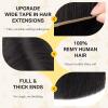 imageDOORES Tape in Hair Extensions Human Hair Dark Brown 18 Inch 50g 10pcs Wide Tape in Extensions Real Remy Invisible Seamless Tapeins Silky Straight Skin Weft Folding Wear2 Dark Brown