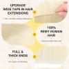 imageDOORES Tape in Hair Extensions Human Hair Dark Brown 18 Inch 50g 10pcs Wide Tape in Extensions Real Remy Invisible Seamless Tapeins Silky Straight Skin Weft Folding Wear60A Platinum Blonde