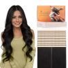 imageDOORES Tape in Hair Extensions Human Hair Dark Brown 18 Inch 50g 10pcs Wide Tape in Extensions Real Remy Invisible Seamless Tapeins Silky Straight Skin Weft Folding Wear1B Natural Black