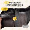 imageDOORES Tape in Hair Extensions Human Hair Dark Brown 18 Inch 50g 10pcs Wide Tape in Extensions Real Remy Invisible Seamless Tapeins Silky Straight Skin Weft Folding Wear2 Dark Brown