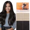 imageDOORES Tape in Hair Extensions Human Hair Dark Brown 18 Inch 50g 10pcs Wide Tape in Extensions Real Remy Invisible Seamless Tapeins Silky Straight Skin Weft Folding Wear2 Dark Brown