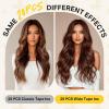 imageDOORES Tape in Hair Extensions Human Hair Dark Brown 18 Inch 50g 10pcs Wide Tape in Extensions Real Remy Invisible Seamless Tapeins Silky Straight Skin Weft Folding Wear60A Platinum Blonde