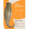 imageDOORES Tape in Human Hair Extensions Light Brown Highlighted Medium Blonde 22 Inch 50g 20pcs Remy Straight Hair