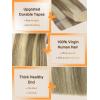 imageDOORES Tape in Human Hair Extensions Light Brown Highlighted Medium Blonde 22 Inch 50g 20pcs Remy Straight Hair