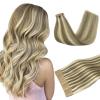 imageDOORES Tape in Human Hair Extensions Light Brown Highlighted Medium Blonde 22 Inch 50g 20pcs Remy Straight Hair