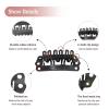 imageDOORES 2 Pieces Hair Extensions Clip 6Teeth UShape 30mm 12gpcs Metal Snap Clips for Hair Extensions Hairpiece Wig Accessories Clips with Rubber Silicone Back Black