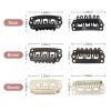 imageDOORES 2 Pieces Hair Extensions Clip 6Teeth UShape 30mm 12gpcs Metal Snap Clips for Hair Extensions Hairpiece Wig Accessories Clips with Rubber Silicone Back Black