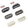 imageDOORES 2 Pieces Hair Extensions Clip 6Teeth UShape 30mm 12gpcs Metal Snap Clips for Hair Extensions Hairpiece Wig Accessories Clips with Rubber Silicone Back Black