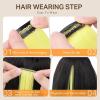 imageDOORES 22 Inch Colored Clip in Hair Extensions 12 Pcs Sky Blue Hair Extensions Party Highlights Gift Scene Hair Extensions Colorful Hairpieces Gifts for Girls Synthetic Hairpiece Straight Sky BlueYellow