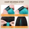 imageDOORES 22 Inch Colored Clip in Hair Extensions 12 Pcs Sky Blue Hair Extensions Party Highlights Gift Scene Hair Extensions Colorful Hairpieces Gifts for Girls Synthetic Hairpiece Straight Sky BlueTeal blue