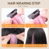imageDOORES 22 Inch Colored Clip in Hair Extensions 12 Pcs Sky Blue Hair Extensions Party Highlights Gift Scene Hair Extensions Colorful Hairpieces Gifts for Girls Synthetic Hairpiece Straight Sky Blue12COLOR