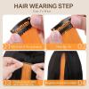 imageDOORES 22 Inch Colored Clip in Hair Extensions 12 Pcs Sky Blue Hair Extensions Party Highlights Gift Scene Hair Extensions Colorful Hairpieces Gifts for Girls Synthetic Hairpiece Straight Sky BlueOrange