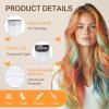 imageDOORES 22 Inch Colored Clip in Hair Extensions 12 Pcs Sky Blue Hair Extensions Party Highlights Gift Scene Hair Extensions Colorful Hairpieces Gifts for Girls Synthetic Hairpiece Straight Sky BlueWhite