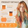 imageDOORES 22 Inch Colored Clip in Hair Extensions 12 Pcs Sky Blue Hair Extensions Party Highlights Gift Scene Hair Extensions Colorful Hairpieces Gifts for Girls Synthetic Hairpiece Straight Sky BlueOrange
