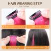 imageDOORES 22 Inch Colored Clip in Hair Extensions 12 Pcs Sky Blue Hair Extensions Party Highlights Gift Scene Hair Extensions Colorful Hairpieces Gifts for Girls Synthetic Hairpiece Straight Sky BlueHotPink