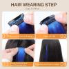 imageDOORES 22 Inch Colored Clip in Hair Extensions 12 Pcs Sky Blue Hair Extensions Party Highlights Gift Scene Hair Extensions Colorful Hairpieces Gifts for Girls Synthetic Hairpiece Straight Sky BlueBlue