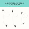 imageDOORES Brown Invisible Elastic Fish Line for Wire Hair Extensions 8pcs 185cm 245cm 30cm Secret Wire Extensions with 4 Stainless Steel Clips