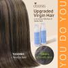 imageDOORES Clip in Hair Extensions Human Hair Extensions Balayage Dark Brown to Chestnut Brown 120g 7pcs 18 Inch Real Human Hair Extensions Clip in Straight Remy Silky Weft
