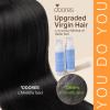 imageDOORES Clip in Hair Extensions Natural Black 18 Inch 150g 9pcs Remy Extensions for Women Clip in Human Hair Thick Silky Weft Gift for Girl