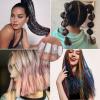 imageDOORES Clip in Hair Tinsel Kit 6 Pcs 24 Inch Rainbow Glitter Tinsel Hair Extensions Girls Women ampamp Kids Heat Resistant Dazzle Fairy Hairstyles Decoration Kit for Birthday Party Christmas Halloween16 Color