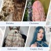 imageDOORES Clip in Hair Tinsel Kit 6 Pcs 24 Inch Rainbow Glitter Tinsel Hair Extensions Girls Women ampamp Kids Heat Resistant Dazzle Fairy Hairstyles Decoration Kit for Birthday Party Christmas HalloweenBlack