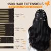 imageDOORES Clipin Hair Extensions Real Human Hair Balayage Natural Black to Light Blonde 18 Inch 150g 9pcs Clipin Extensions Human Hair Natural Thick