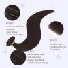 imageDOORES Genius Seamless Clip in Hair Extensions Platinum Blonde 18 Inch 7pcs 120g Human Hair Extensions Seamless Clip ins Weft Straight Hair Invisi Edge Weft2Dark Brown