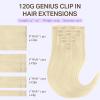 imageDOORES Genius Seamless Clip in Hair Extensions Platinum Blonde 18 Inch 7pcs 120g Human Hair Extensions Seamless Clip ins Weft Straight Hair Invisi Edge Weft60APlatinum Blonde