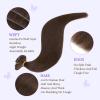 imageDOORES Genius Seamless Clip in Hair Extensions Platinum Blonde 18 Inch 7pcs 120g Human Hair Extensions Seamless Clip ins Weft Straight Hair Invisi Edge Weft4 Chocolate Brown