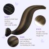 imageDOORES Genius Seamless Clip in Hair Extensions Platinum Blonde 18 Inch 7pcs 120g Human Hair Extensions Seamless Clip ins Weft Straight Hair Invisi Edge Weft262Balayage Dark Brown to Chestnut Brown