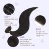 imageDOORES Genius Seamless Clip in Hair Extensions Platinum Blonde 18 Inch 7pcs 120g Human Hair Extensions Seamless Clip ins Weft Straight Hair Invisi Edge Weft1BNatural Black