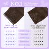 imageDOORES Genius Seamless Clip in Hair Extensions Platinum Blonde 18 Inch 7pcs 120g Human Hair Extensions Seamless Clip ins Weft Straight Hair Invisi Edge Weft4 Chocolate Brown