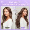 imageDOORES Genius Seamless Clip in Hair Extensions Platinum Blonde 18 Inch 7pcs 120g Human Hair Extensions Seamless Clip ins Weft Straight Hair Invisi Edge Weft4 Chocolate Brown