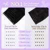 imageDOORES Genius Seamless Clip in Hair Extensions Platinum Blonde 18 Inch 7pcs 120g Human Hair Extensions Seamless Clip ins Weft Straight Hair Invisi Edge Weft1Jet Black
