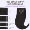 imageDOORES Genius Seamless Clip in Hair Extensions Platinum Blonde 18 Inch 7pcs 120g Human Hair Extensions Seamless Clip ins Weft Straight Hair Invisi Edge Weft1BNatural Black