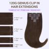 imageDOORES Genius Seamless Clip in Hair Extensions Platinum Blonde 18 Inch 7pcs 120g Human Hair Extensions Seamless Clip ins Weft Straight Hair Invisi Edge Weft4 Chocolate Brown