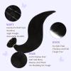 imageDOORES Genius Seamless Clip in Hair Extensions Platinum Blonde 18 Inch 7pcs 120g Human Hair Extensions Seamless Clip ins Weft Straight Hair Invisi Edge Weft1Jet Black