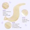 imageDOORES Genius Seamless Clip in Hair Extensions Platinum Blonde 18 Inch 7pcs 120g Human Hair Extensions Seamless Clip ins Weft Straight Hair Invisi Edge Weft60APlatinum Blonde