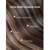 imageDOORES Genius Tape in Weft Hair Extensions Human Hair Balayage Dark Brown to Chestnut Brown 18 Inch 50g Genius Seamless Weft Invisible Wide PU